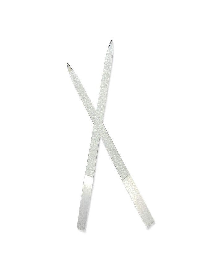LOOKSEVEN 2 PCS Diamond Nail File Double Sided Metal Fingernail Manicure Files for Polish Nail, Removes Nail Ridges 7 Inches - Image 1